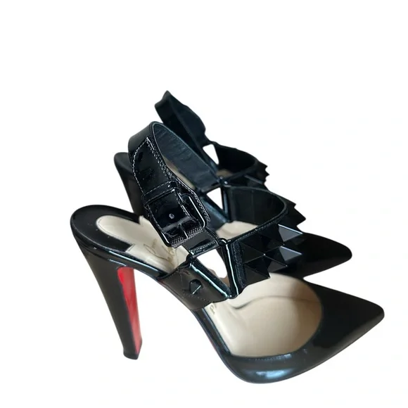 Christian Louboutin Ziggoo 100mm patent spike pointed toe heels RETAIL 1,300 - Picture 4 of 8